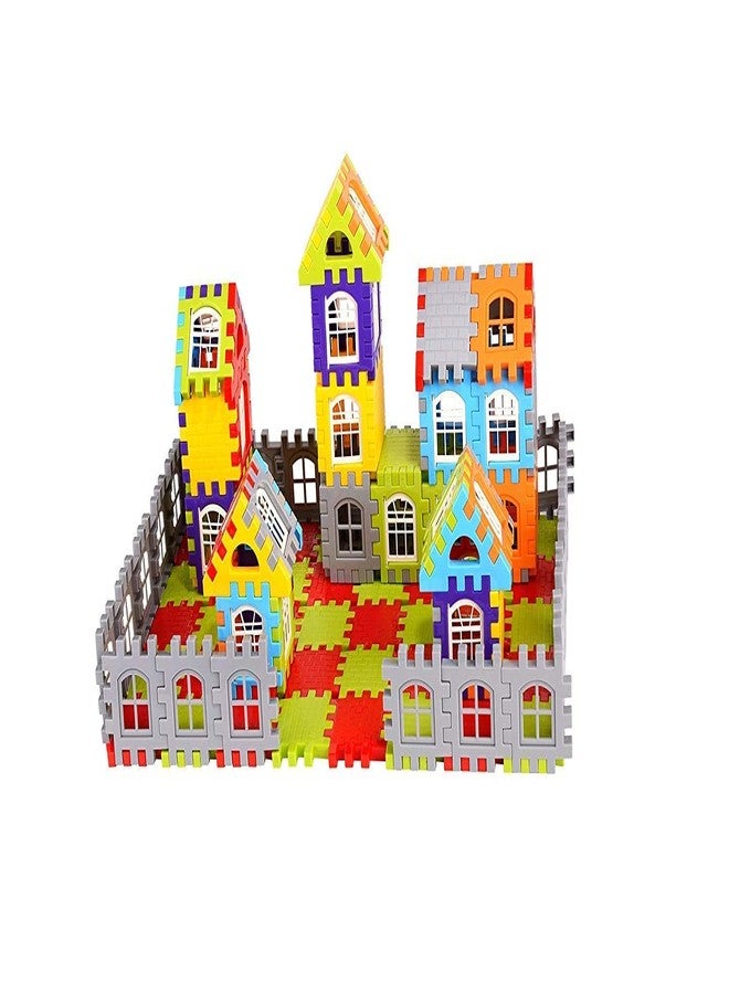 BlackZone Multi Colored 72 Pcs Mega Jumbo Happy Home House Building Blocks with Attractive Windows and Smooth Rounded Edges - Building Blocks Toys and Games for Kids - Image 3